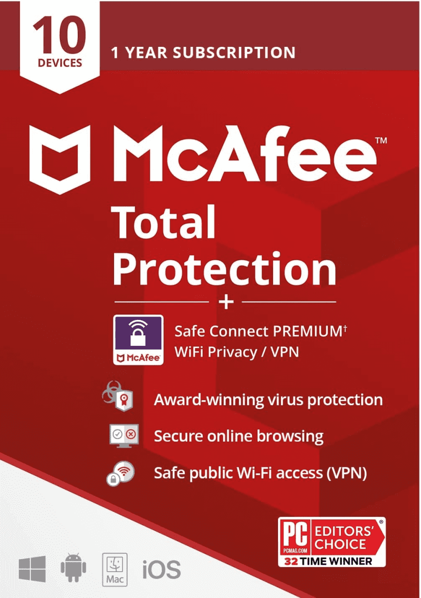 Mcafee Total Protection With Safe Connect Vpn