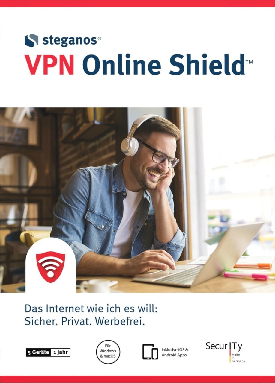 Steganos VPN Online Shield 2025 5 Geräte / 1 Jahr ST38319-ESD