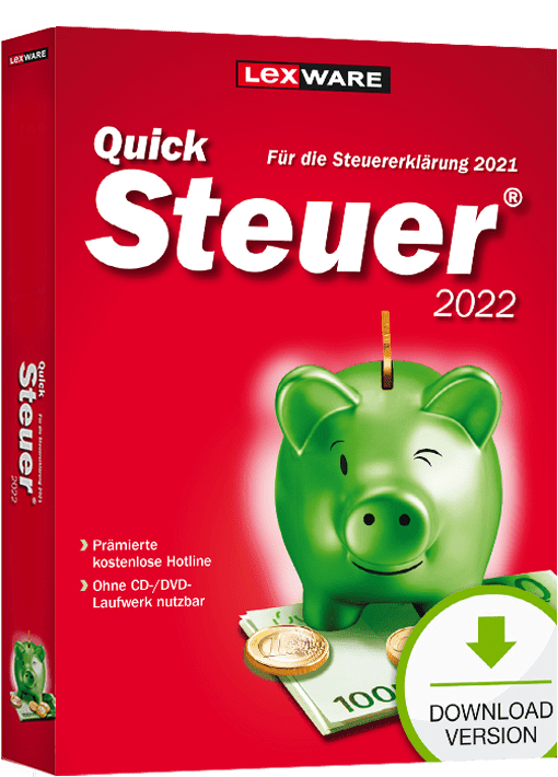 Lexware QuickSteuer 2022, für die Steuererklärung 2021