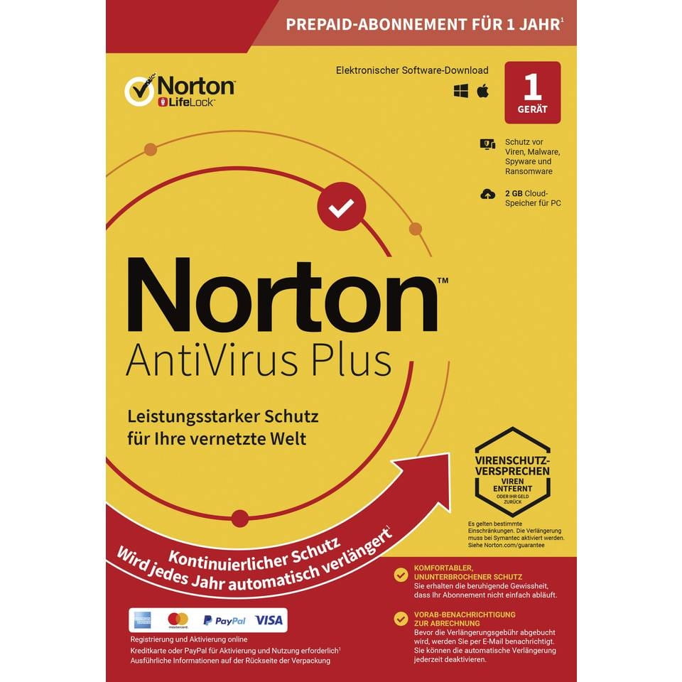 Фото - Програмне забезпечення Symantec Norton Antivirus Plus, backup w chmurze 2 GB, 1 urządzenie użytko 