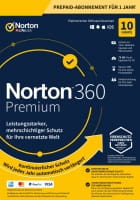 Symantec Norton 360 Premium, 75 GB cloud backup, 1 user 10 devices, 12 MO annual license, download