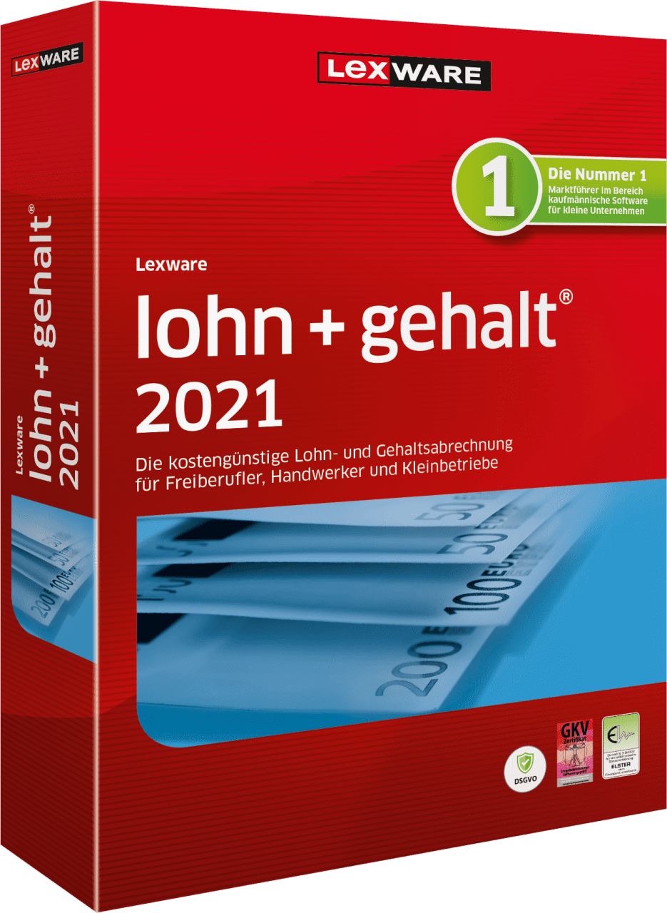 Lexware Lohn + Gehalt 2021, 365 Tage Laufzeit, Download P26990-03