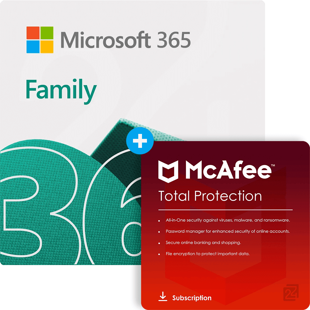 Microsoft 365 Family 15 Monate + McAfee Total Protection