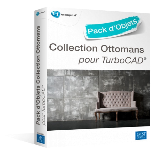 Pack d'objets 3D pour TurboCAD : Ottomans, Français