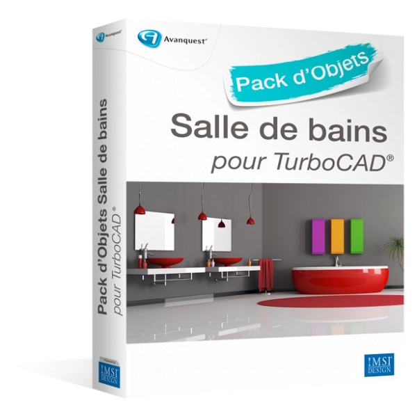 Pack d'objets 3D pour TurboCAD : Salle De Bains, Français
