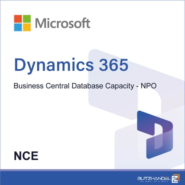 Microsoft Dynamics 365 Business Central Database Capacity - NPO (NCE)