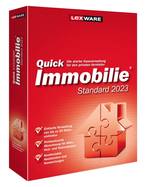 Lexware QuickImmobilie Standard 2023, 30 Wohneinheiten, 365 Tage