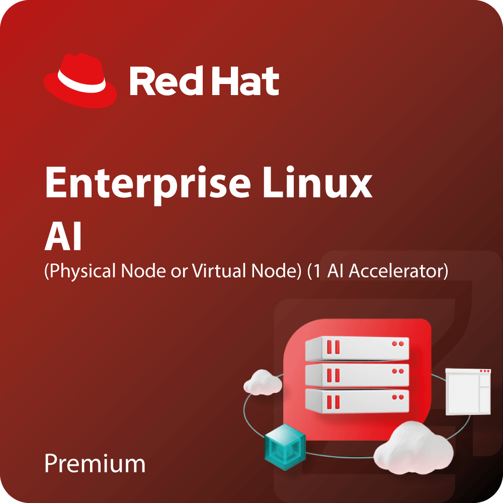 Virtual Nde Software Red Hat Enterprise Linux AI (Physical Node or Virtual Node), Premium (1 ...