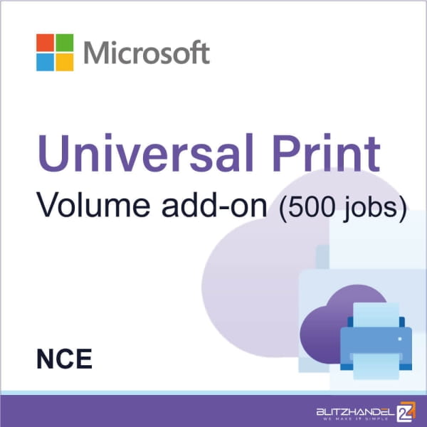 Universal Print volume add-on (500 jobs) (NCE) 