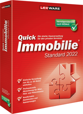 Lexware QuickImmobile Standard 2022, 30 Wohneinheiten, 365 Tage