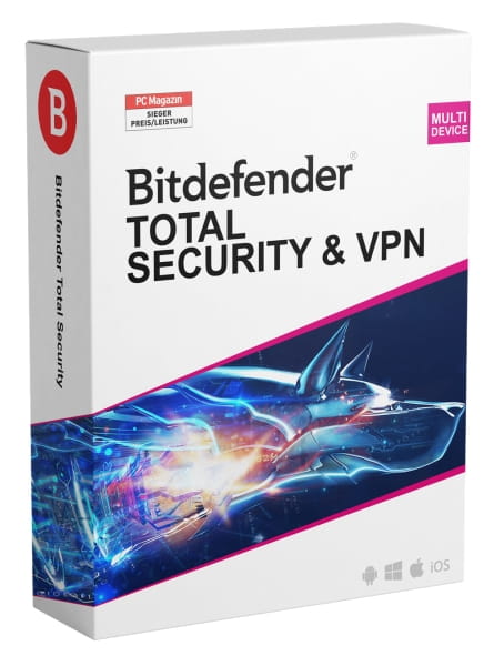 Bitdefender Total Security & Premium VPN 1 an 10 appareils
