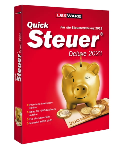 Lexware QuickSteuer 2023 Deluxe, für die Steuererklärung 2022