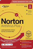 Symantec Norton Antivirus Plus, 2 GB cloud backup, 1 user 1 device, 12 MO annual license, download